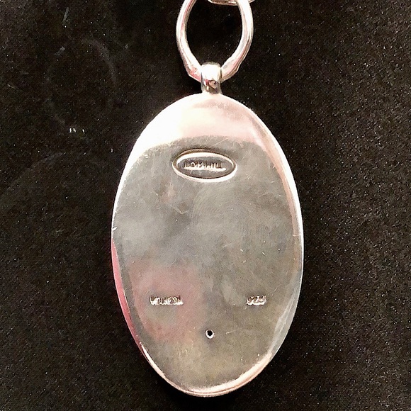 LOIS HILL Yin Yang Cut Out Granulated Oval Pendant Oval Link Toggle Necklace 925 - Picture 6 of 16